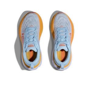 Hoka Bondi 8- blue/yellow. Worn 1x. Size 9.